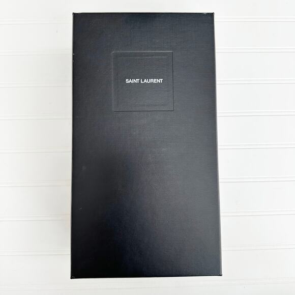 Saint Laurent Tribute Sandal Flat Mules Brown Tan Ambra Slides Smooth Leather - Picture 8 of 8